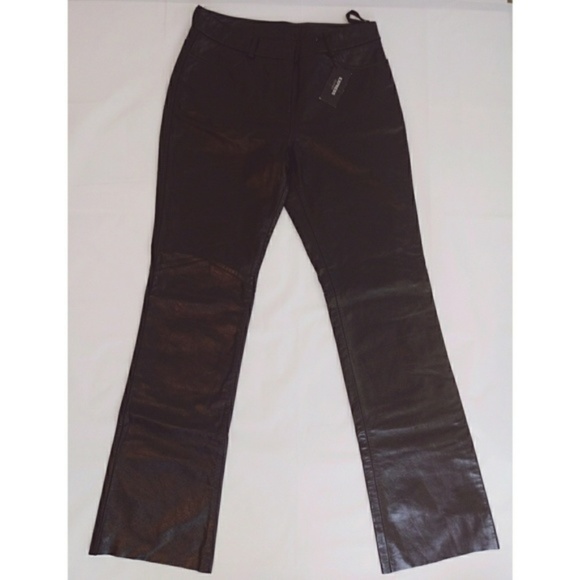 Express 100% leather black biker pants 4/5 NWT - Picture 7 of 8